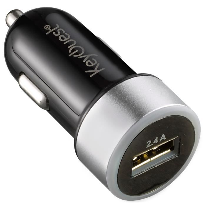 KEYOUEST Chargeur Allume Cigare 1 port USB - Noir et gris