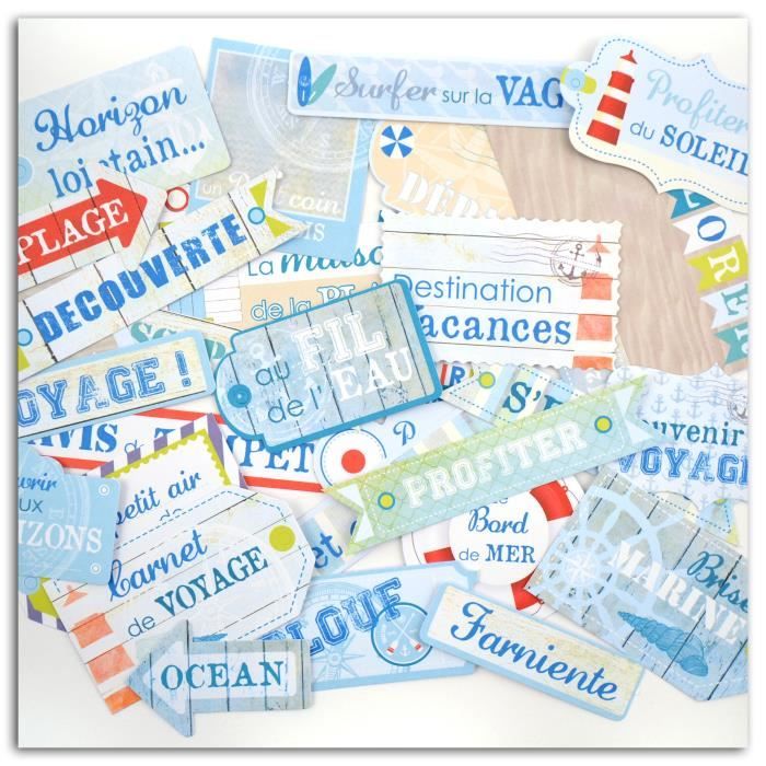 TOGA Pack de 30 Mots découpés Vue de mer