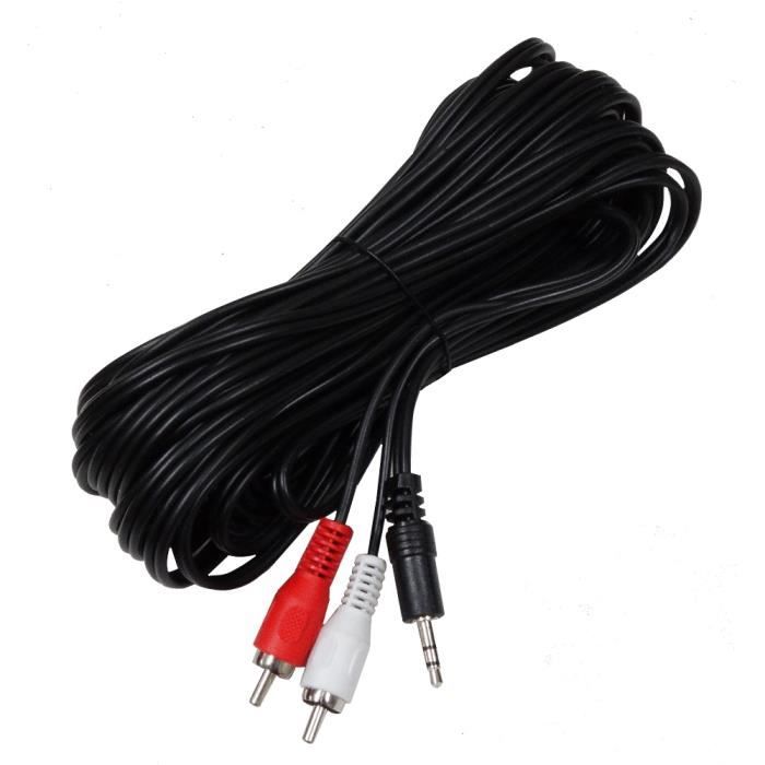 Câble adaptateur 10m jack 3.5mm stéréo RCA phono Achat / Vente