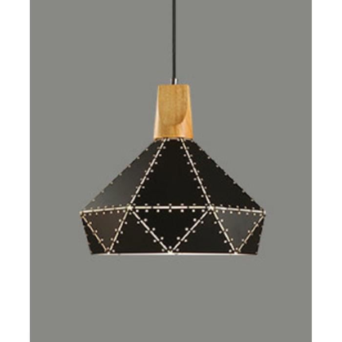Grand Lustre Diamond Américain Forgé Industriel 29cm Star Lampe Fer Massif D'éclairage En Suspension Noir Bois QWBoCrdExe