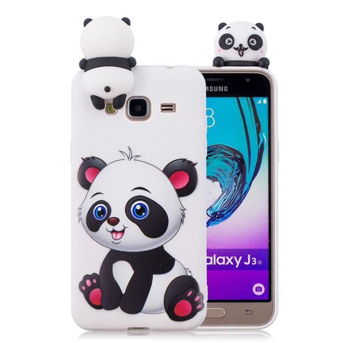 coque samsung j3 2016 panda 3d en silicone
