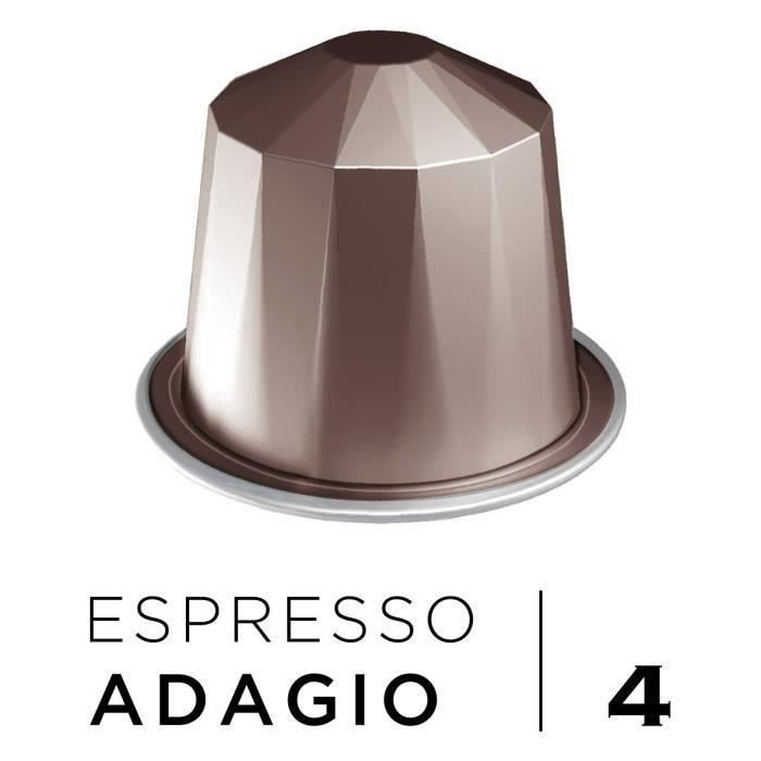 BELMIO Café Espresso Adagio Intensité 4 - Compatibles Nespresso - 10 capsules aluminium - 55 g