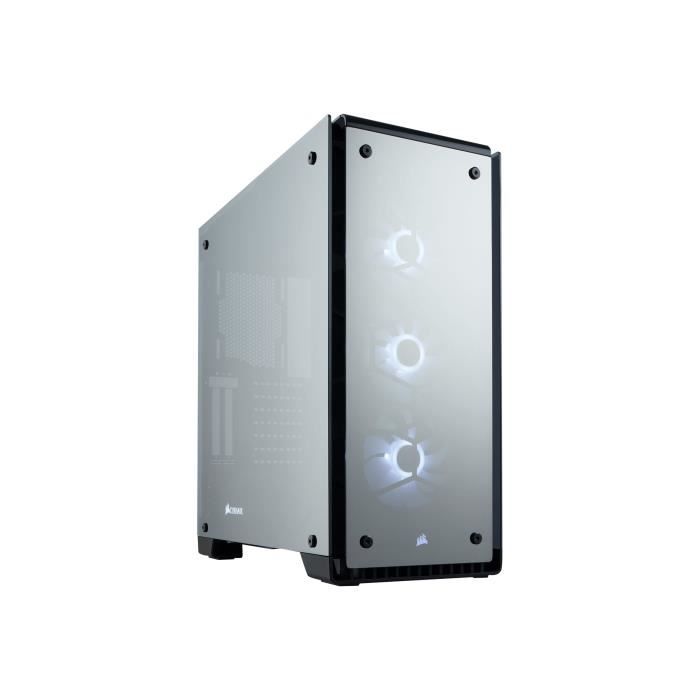 CORSAIR Boitier PC Crystal Series 570X RGB Mirror Black Tempered Glass, Premium ATX Mid Tower Case