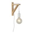 Fix Wall Applique Murale E27 60 W Blanc Bois Clair 19 X 32 X