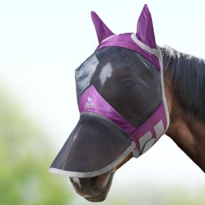 Harrison Howard CareMaster Masque Anti-Mouches Protection Anti-UV Oreilles et Naseaux Noir//Argent