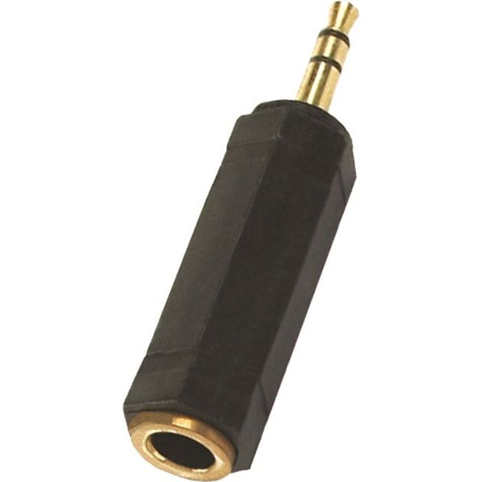 APM 422011 Adaptateur Jack 3,5 mm Stéréo / Femelle 6,35 mm Stéréo - Plugs or