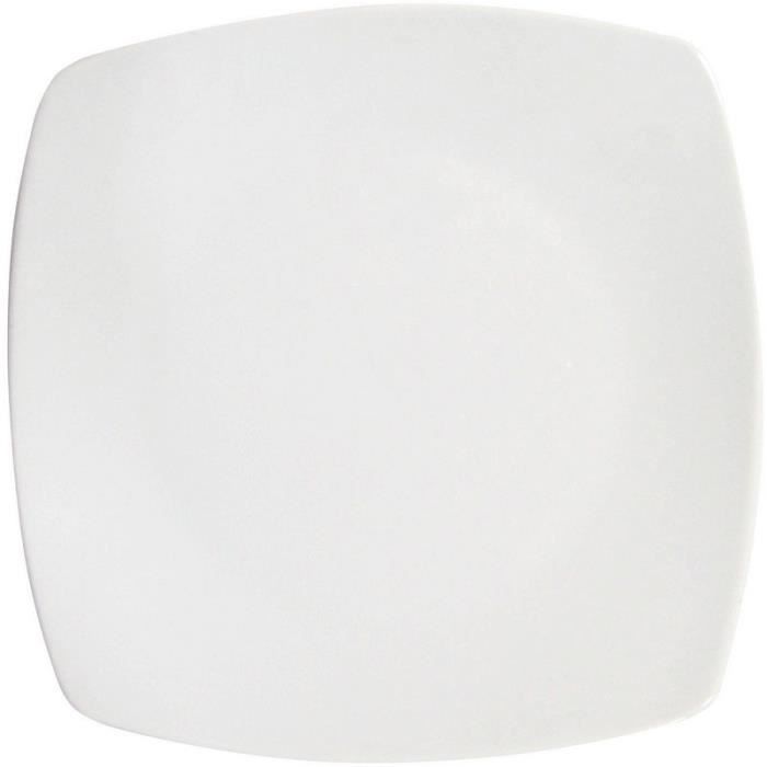 FINLANDEK Assiette plate Quadra - 23 cm - Pure et classe - En porcelaine - Passe au lave-vaisselle