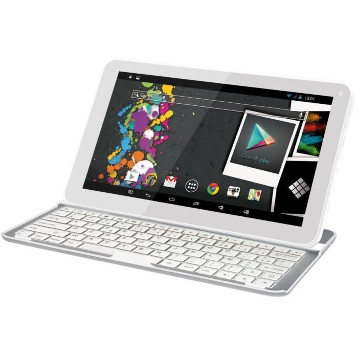 Polaroid Tablette Infinite+ 10.1'' HD + Clavier Bluetooth - 1Go RAM - Android 5.1 - Quad Core - ROM 16Go - WiFi/Bluetooth - Blanc