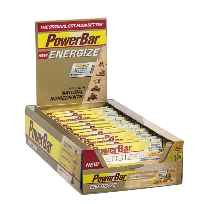 POWERBAR Lot de 25 barres Energize - Amande vanille - 55 g