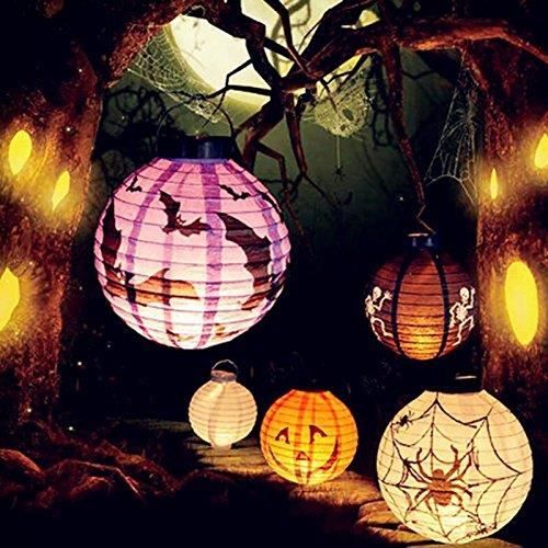 Papier Batte Décoration Fête Led Halloween Citrouille Araignée 4 Lampe Suspendue Accessoires De lot dCxshrtQB