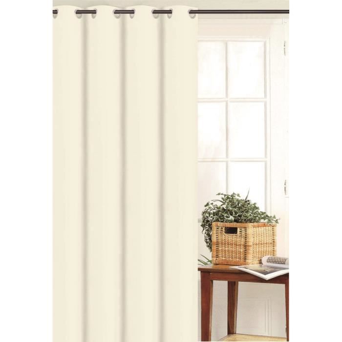 Rideau bachette toile unie - 135x250 cm - Beige écru - Achat / Vente ... Rideau bachette toile unie - 135x250 cm - Beige écru - Achat / Vente ...