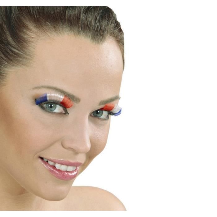 Faux Cils Tricolore + Tube de Colle , Supporter Equipe de France Foot 404
