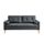 IBRA Canapé droit fixe 3 places - Gris anthracite