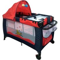 Lit Parapluie Table à Langer Jouets Hamac Pliable Rouge