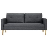 CANAPÉ - SOFA - DIVAN LINK Canapé droit fixe 3 places - Tissu gris - Sca CANAPÉ - SOFA - DIVAN LINK Canapé droit fixe 3 places - Tissu gris - Sca