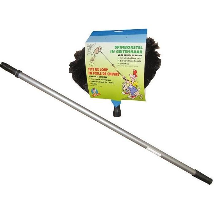 RICHIR Tête de loup + manche télescopique - Fibres de chèvre noires