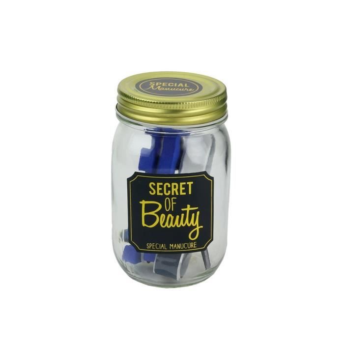 COSMETIC CLUB Coffret manucure Mason Jar Beauté - 6 pièces - Bleu et doré