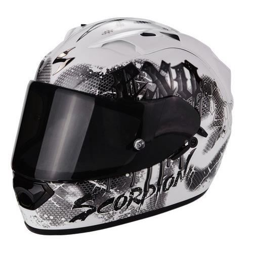 SCORPION Casque Integral Exo 1200 Tenebris Blanc Nacre Argenté