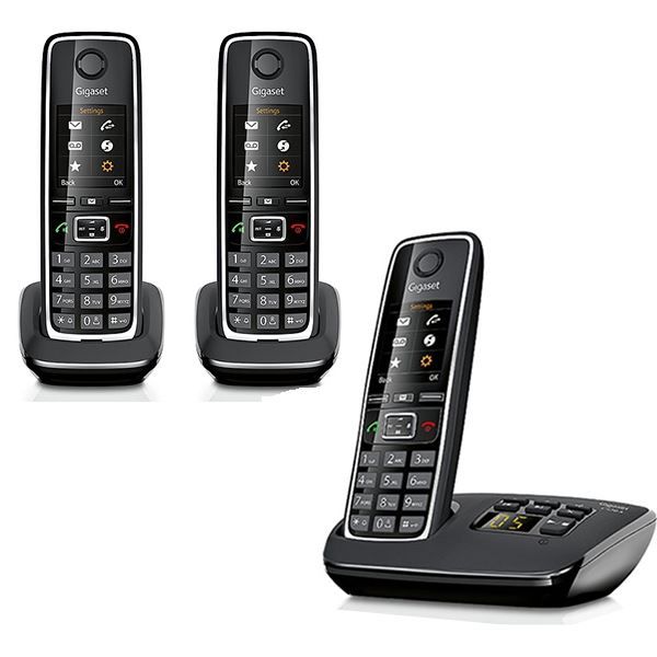 Téléphone Fixe Sans Fil Gigaset A270 - Trio DECT, Répondeur, Design Moderne