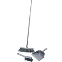 BALAI - PELLE Balai manche avec pelle et balayette gris BALAI - PELLE Balai manche avec pelle et balayette gris