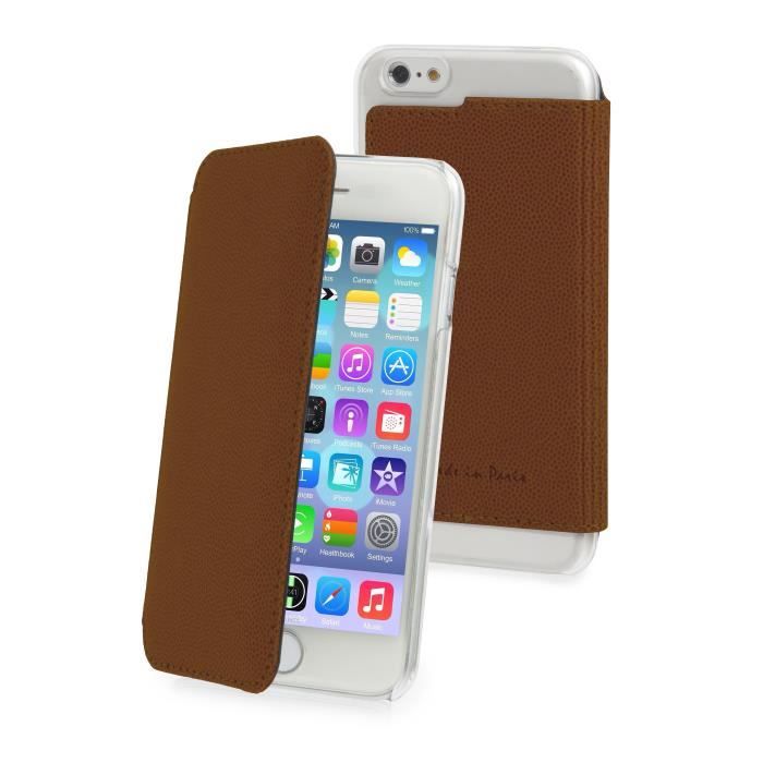 MUVIT Made In Paris Etui Crystal Folio Iphone 6-6s Marron