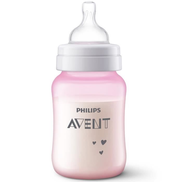 PHILIPS AVENT Biberon Anti-colic - Système anti-colliques - 260 ml - Rose