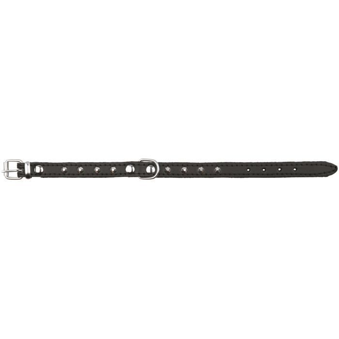 TRIXIE Basic collier avec rivets - XS-S : 26-30cm / 12mm - Noir - Pour chien