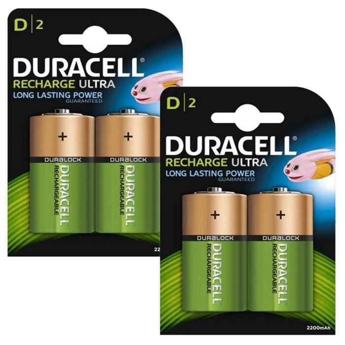 Pack de 4 piles rechargeables LR20/HR20 NiMh Duracell Ultra 30 Achat