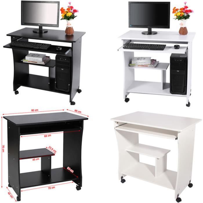 Bureau d'Ordinateur Meuble Informatique Table de Travail ...
