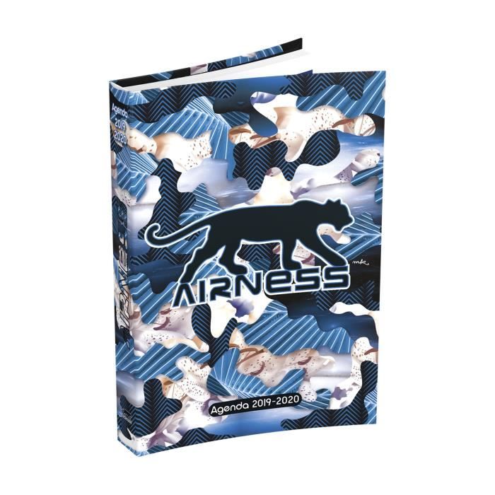 AIRNESS Agenda 400118741 - 12 x 17 cm - 1 jour par page - Couverture Souple - 352 P