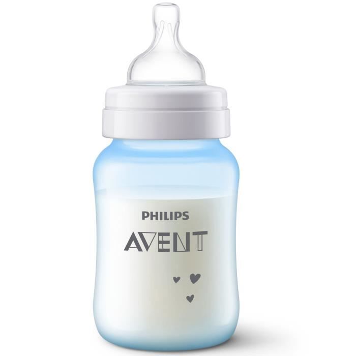 PHILIPS AVENT Biberon Anti-colic - Système anti-colliques - 260 ml - Bleu et rose