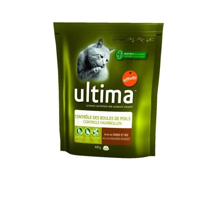 ULTIMA Croquettes dinde et riz - Pour chat - 400G