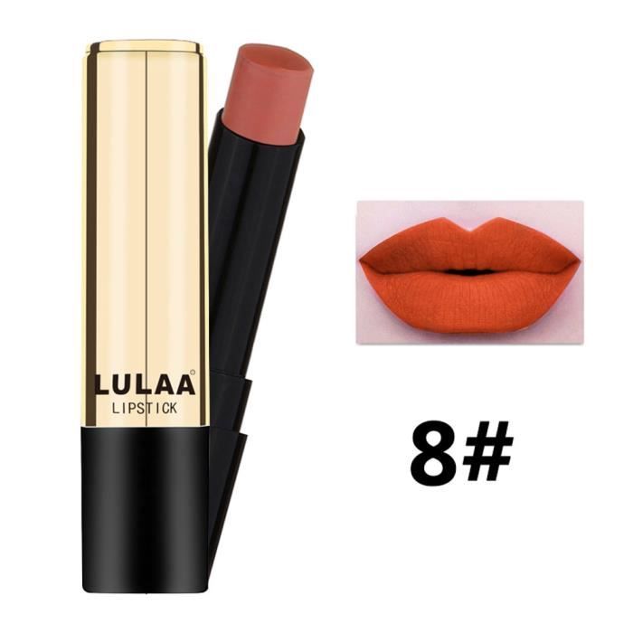 Lulaa Maquillage Mat Brillant à Lèvres Rouge à Lèvres Brillant à Lèvres Longue Tenue 12 Couleurs H Cooldiscovere9561