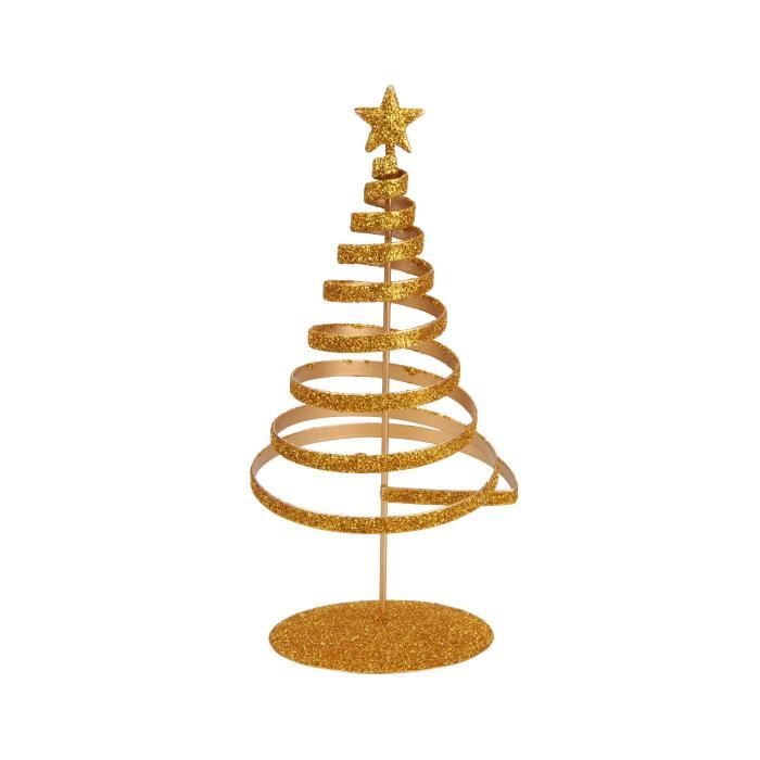 Sapin de Noël à ressort en Métal Doré - Achat / Vente sapin - arbre de