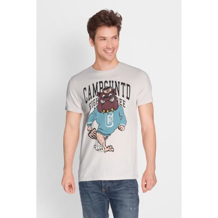 CAMPS T-shirt Manches Courtes - Homme - Écru avoine