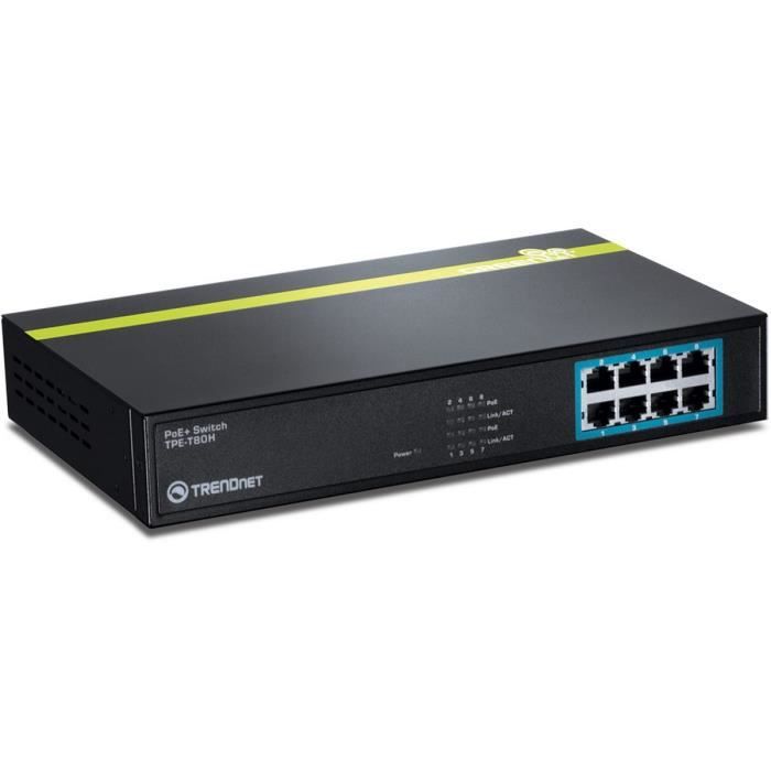 TRENDnet TPE-T80H - Switch 8 ports Ethernet PŒ+