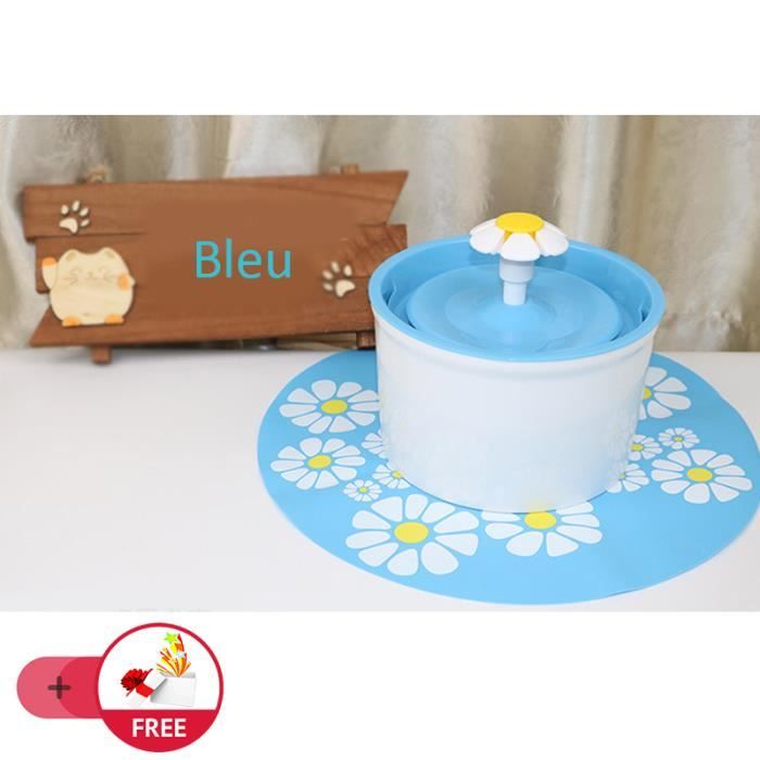 Fontaine à Eau Pour Chat Et Chien Fleur Avec Filtre Fontaine à Chat Cascade Retient Les Odeurs Et Bactéries Bleu