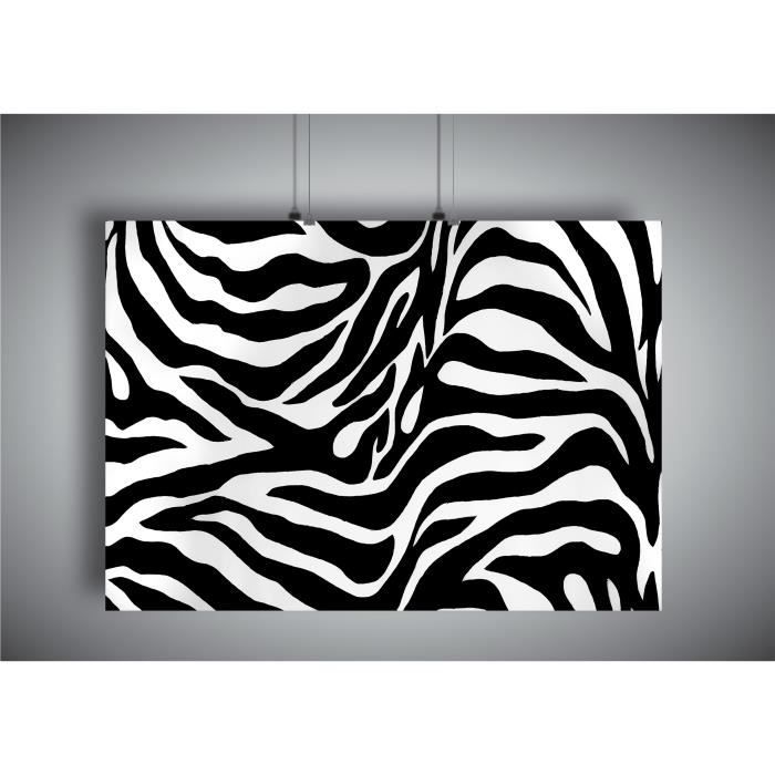 Poster Motif Zebre Noir Et Blanca3 42x29 7cm Achat Vente