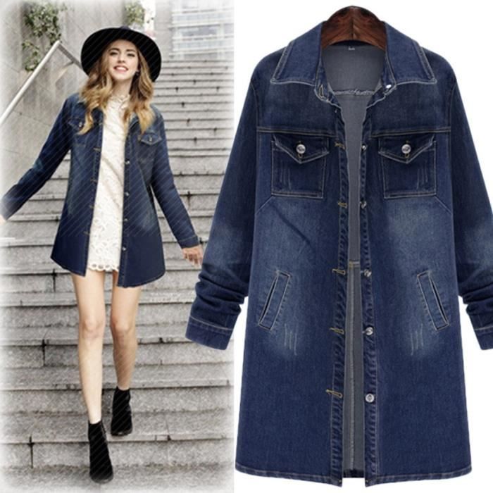 Veste en jean longue militaire Veste en jean longue militaire
