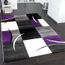 Tapis à Carreaux Purpre Violet Noir Crème 80x300 Cm