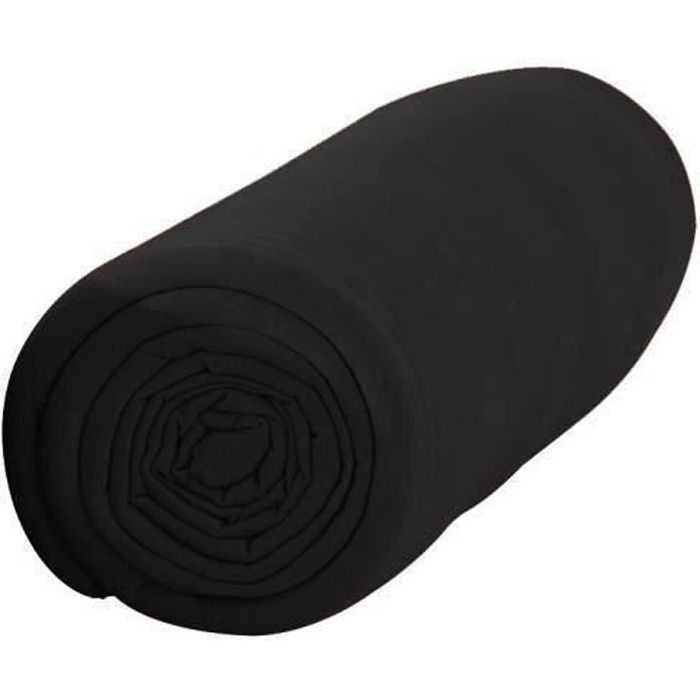 TODAY Drap housse jersey 100% coton - 140x190 cm - Réglisse