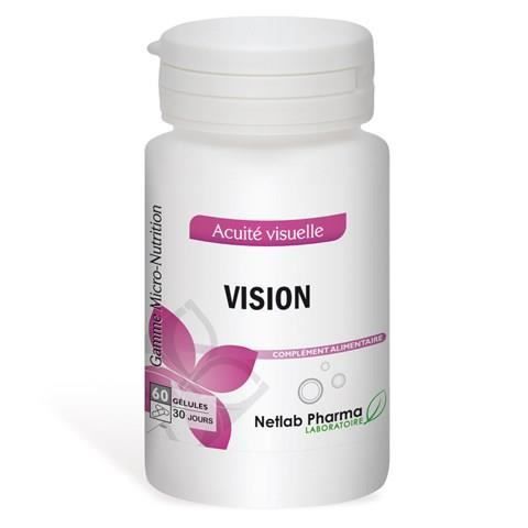 Vision NETLAB PHARMA - Pilulier 60 gélules - Complément alimentaire accuité visuelle - Conçu et produit en France
