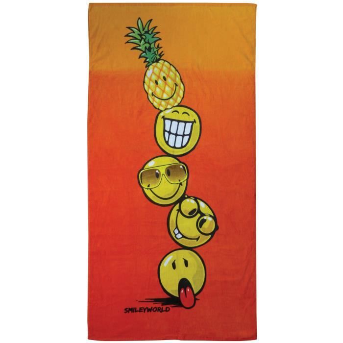 SMILEY COCKTAIL Drap de plage Coton 70x120cm