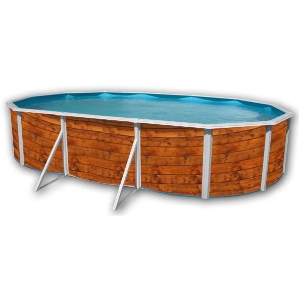 ETNICA Piscine en acier ovale 640x366x120