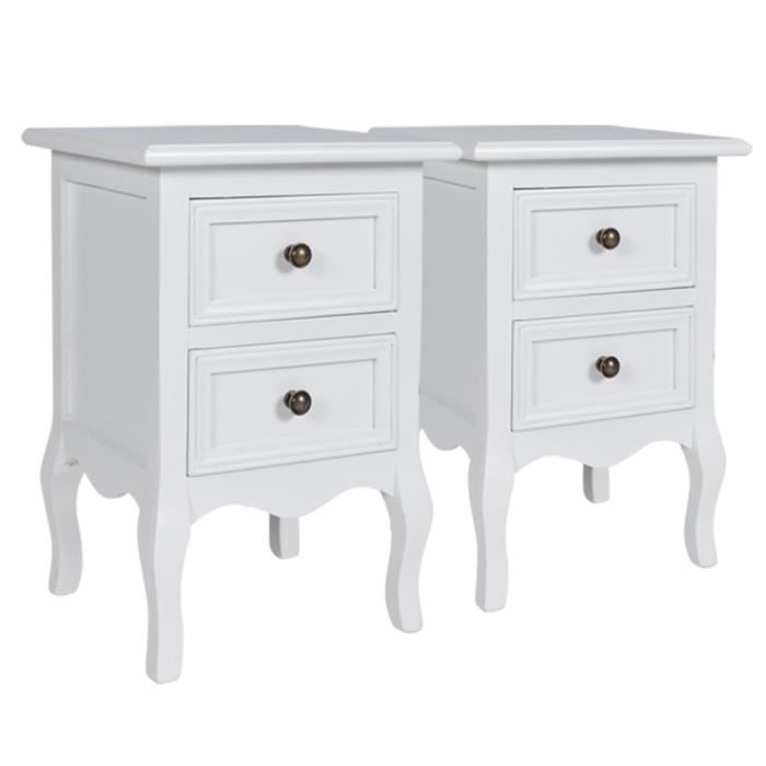 Pin Avec 5x30x49cm Pratique 34 Blanche Mdf Lot Et Élégant Chevet 2 De Tiroirs Table Brossé Deux En R4c35ASLjq