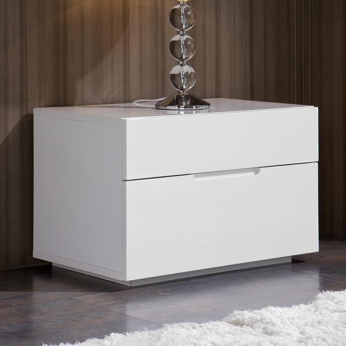 Blanc Design Nuit 2 Table De Laqué Tiroirs Albina dxCBoe