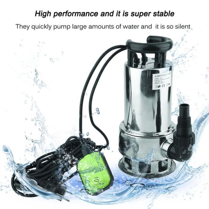 Pompe à Eau Usée Pompe Submersible De Pompe Deau Dacier Inoxydable 1100w 18m³ H
