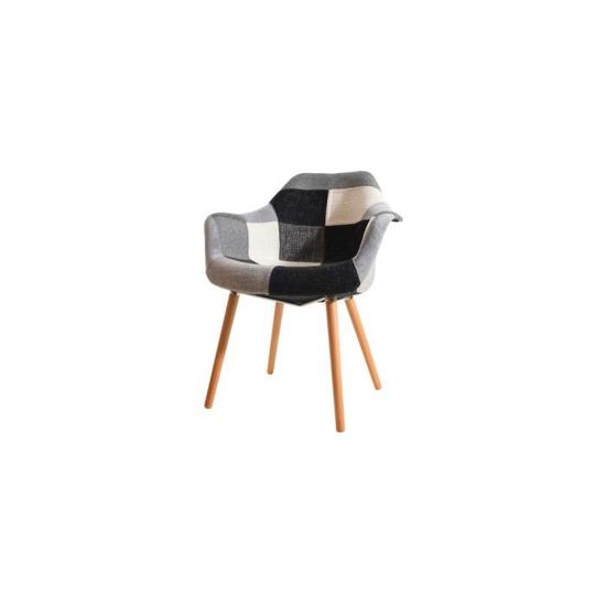 Chaise Anssen Patchwork Grise Achat Vente Chaise Jaune Cdiscount