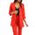 Blazer rouge détail perles-S
