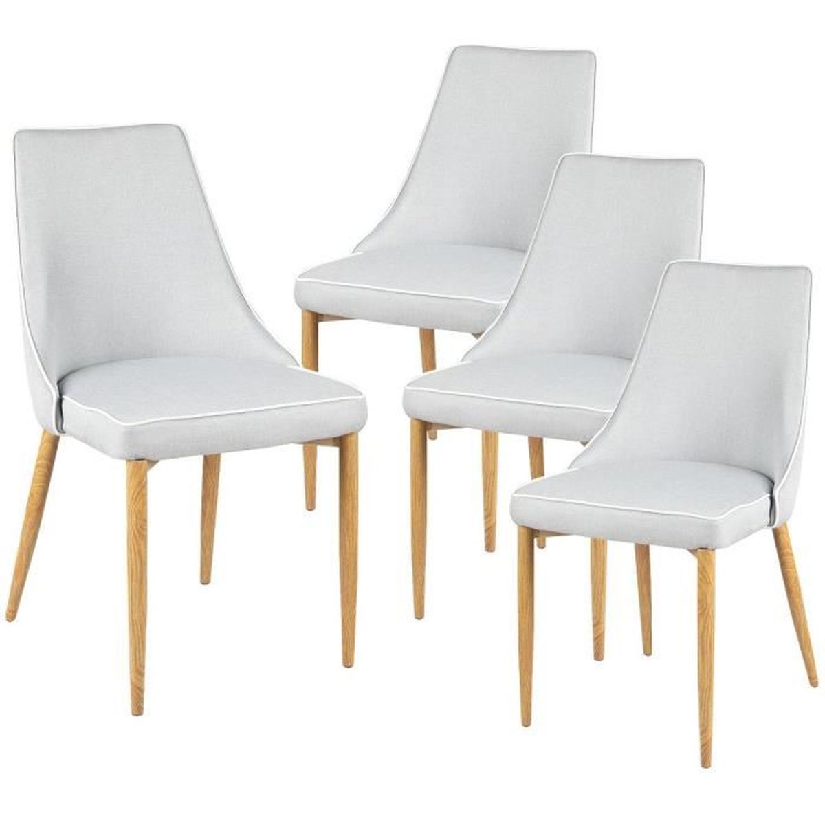 Chaise Scandinave Tissu Blanc Achat Vente Pas Cher